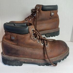 VINTAGE Skechers Waterproof Boots Mens Size 10‎ Brown Leather Chunky 4442 Y2K